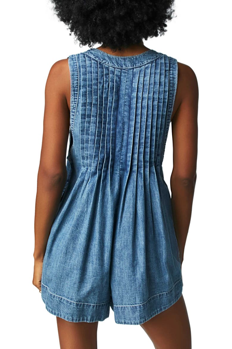 Webster Denim Romper, Alternate, color, FALLING RAIN WASH