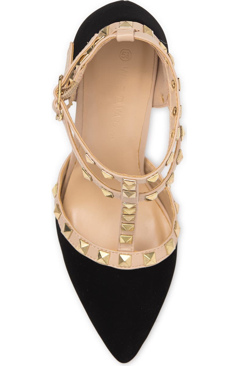 WILD DIVA LOUNGE Studded T-Strap Stiletto Pump, Alternate, color,
