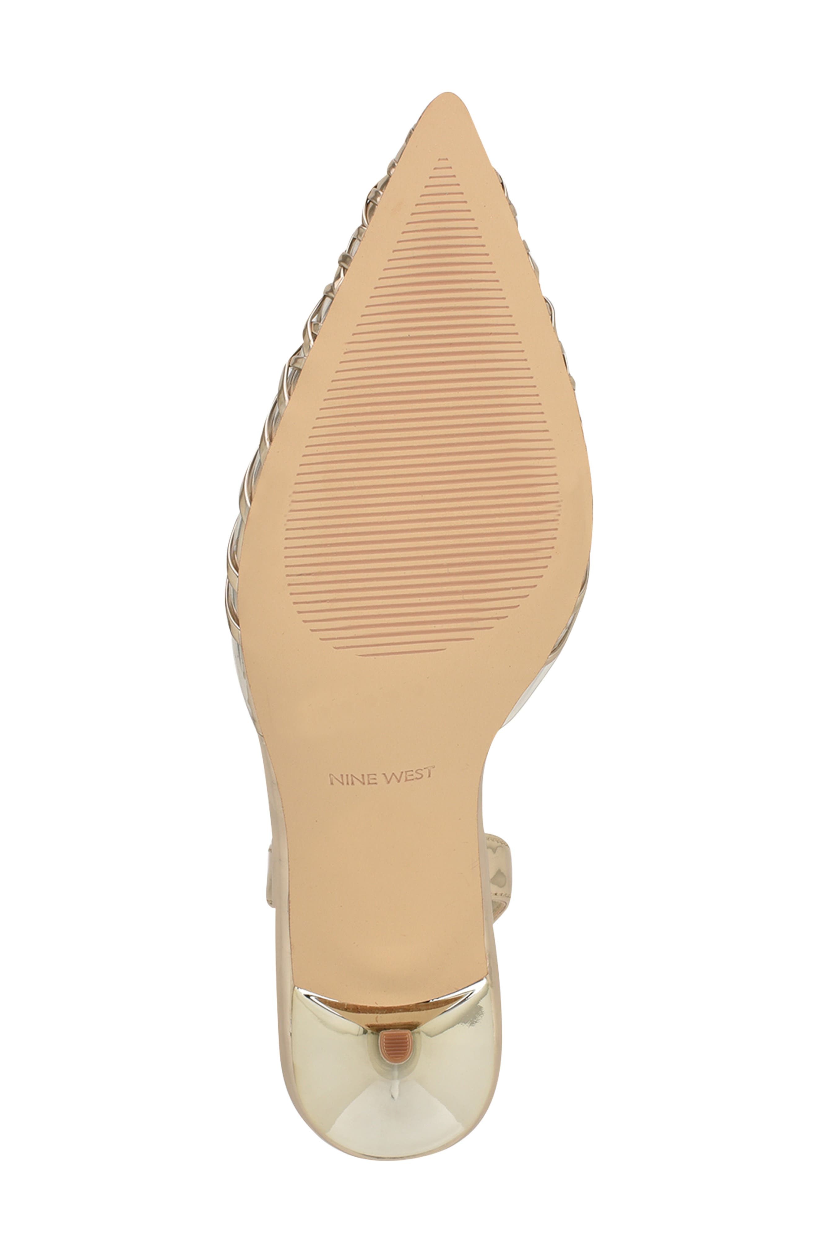 Pemma Slingback Pointed Cap Toe Pump, Alternate, color, GOLD