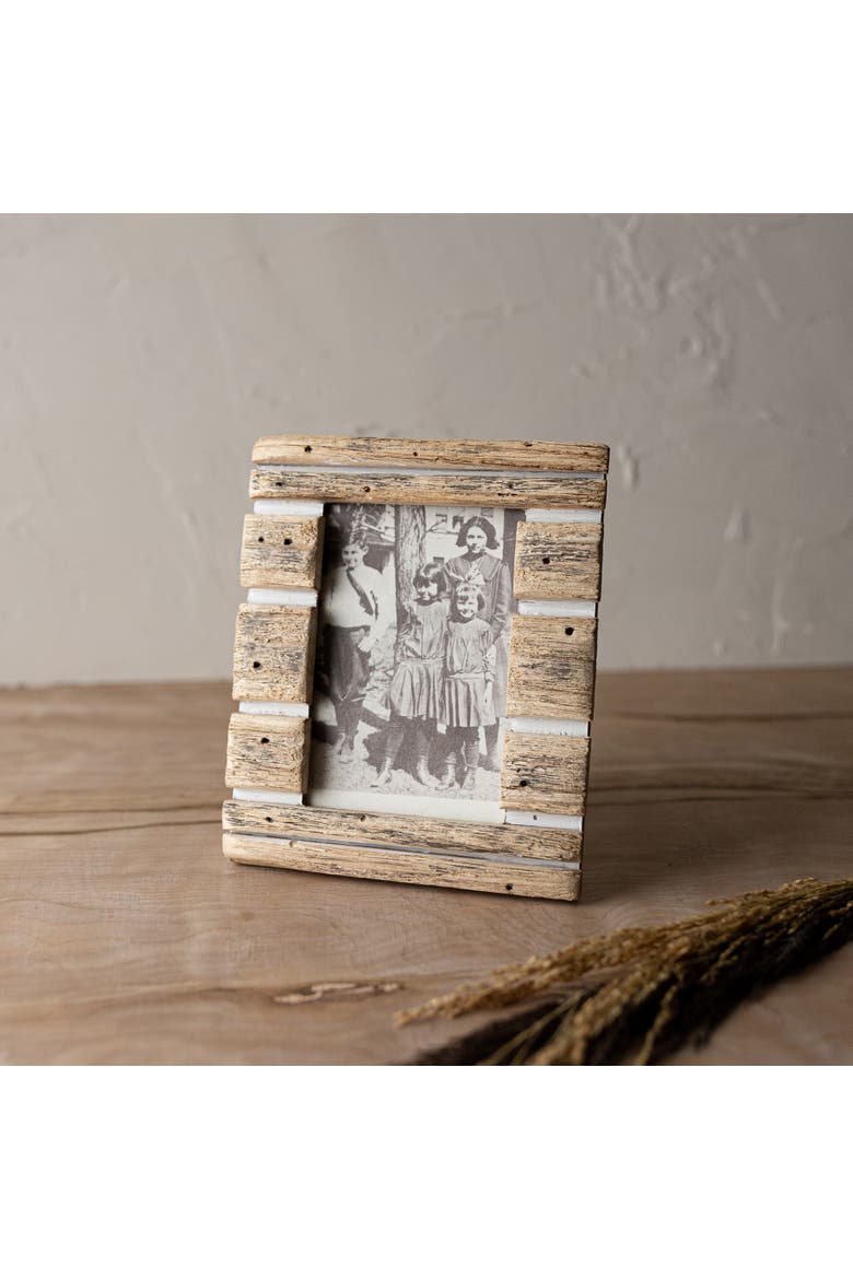 4x6 Inch Striped Driftwood Picture Frame, Alternate, color, Brown