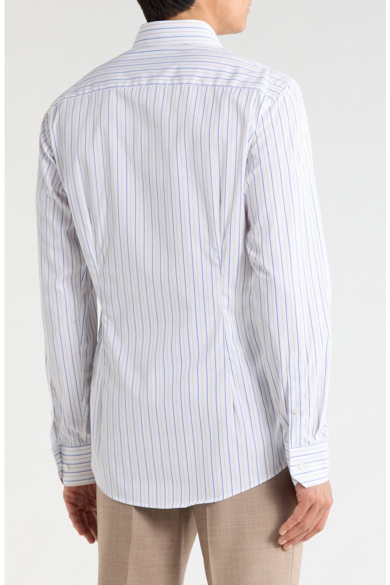 Slim Fit Stripe Dress Shirt, Alternate, color, MEDIUM BLUE