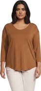 Lands' End Plus Size 3/4 Sleeve Lightweight Jersey Shirttail Tee