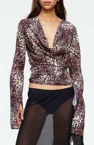 LIONESS Daze Cowl Neck Crop Top