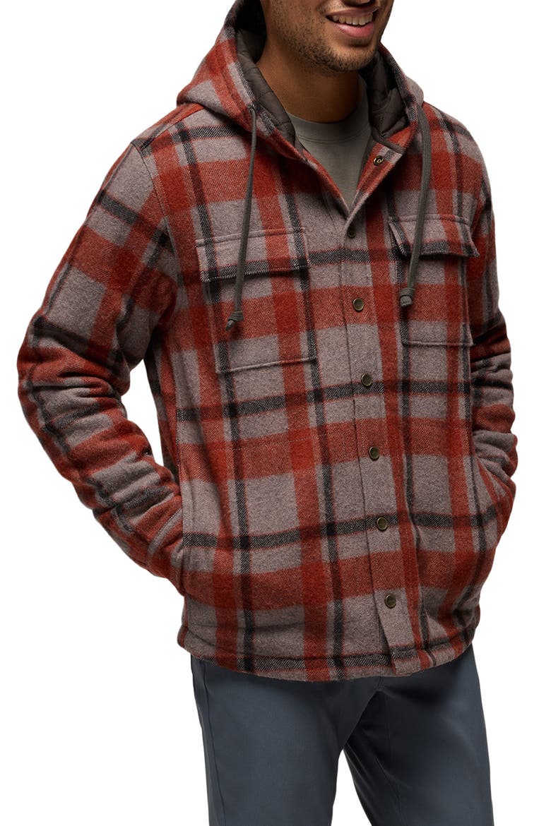 Asgard Hooded Flannel Shirt Jacket, Alternate, color, PEWTER