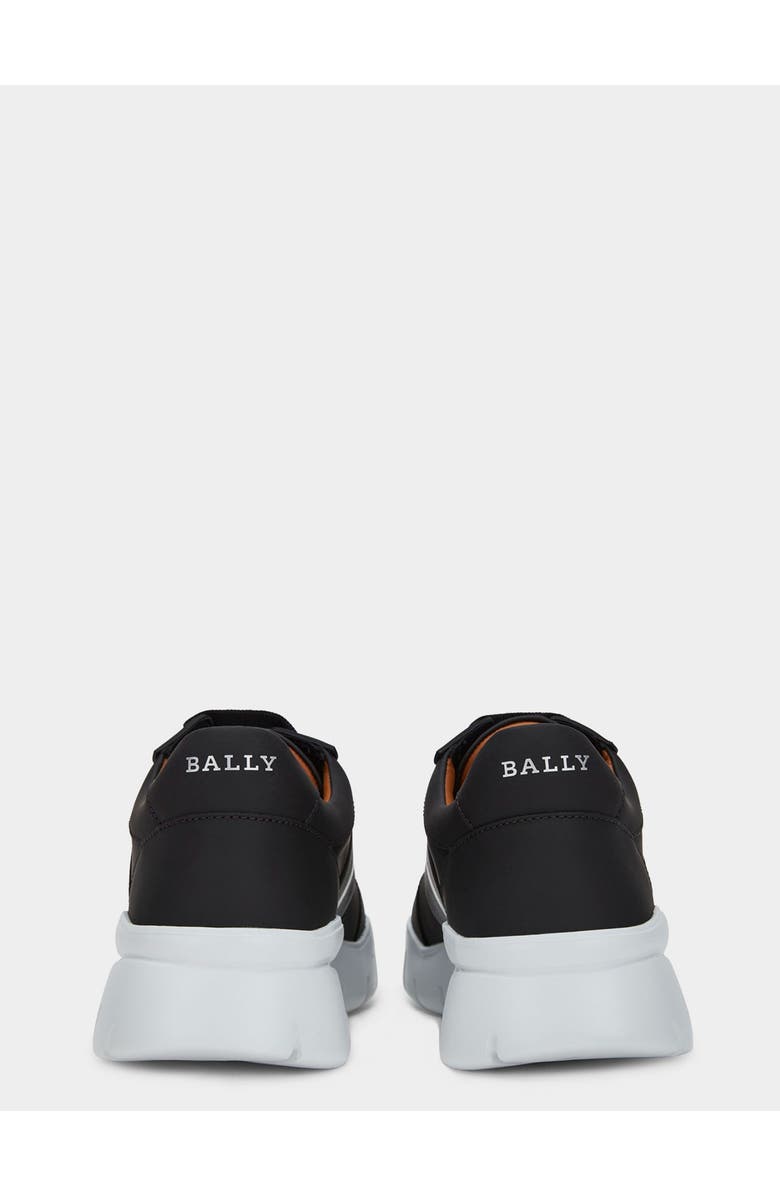 Bally Sneaker in Rubber-Coated Leather, Alternate, color, Black