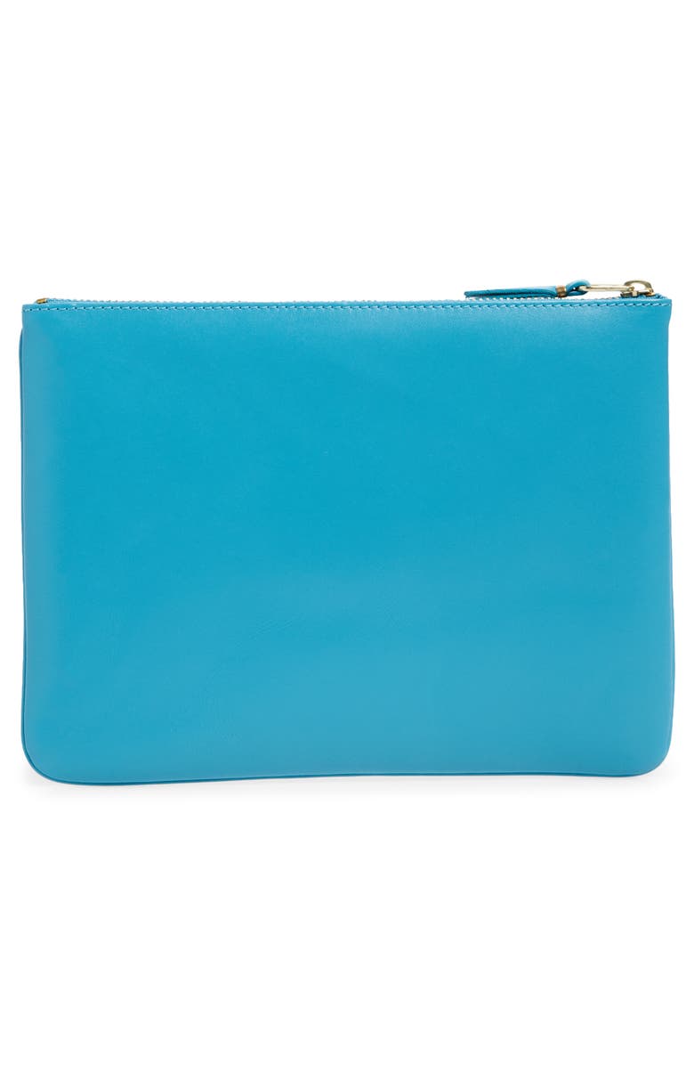 Comme des Garçons Medium Classic Leather Zip-Up Pouch, Alternate, color, Blue