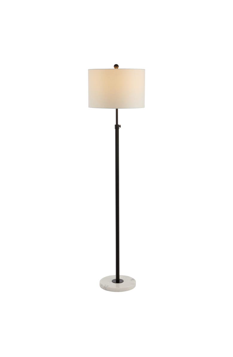 JONATHAN Y June 65" Adjustable Metal/Marble LED Floor Lamp, Main, color, Oil Rubbed Bronze