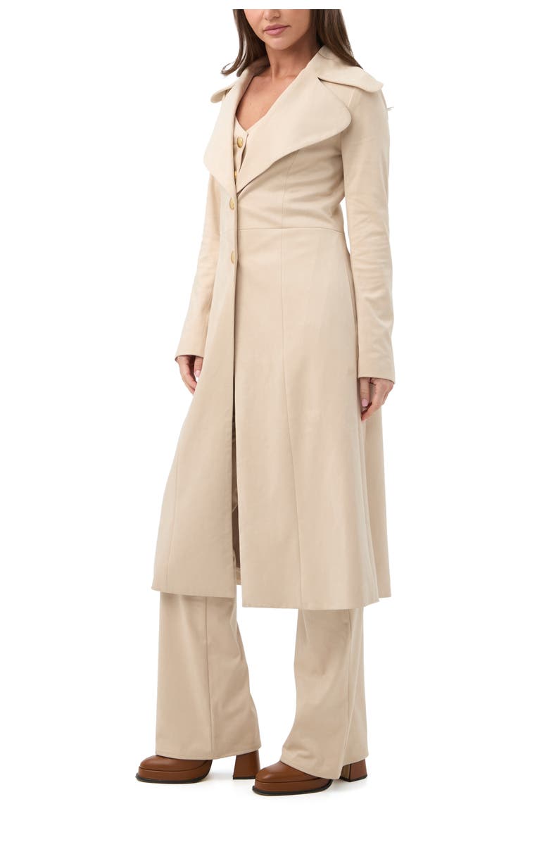 Trina Turk Starflower Faux Suede Coat, Alternate, color, Poplar