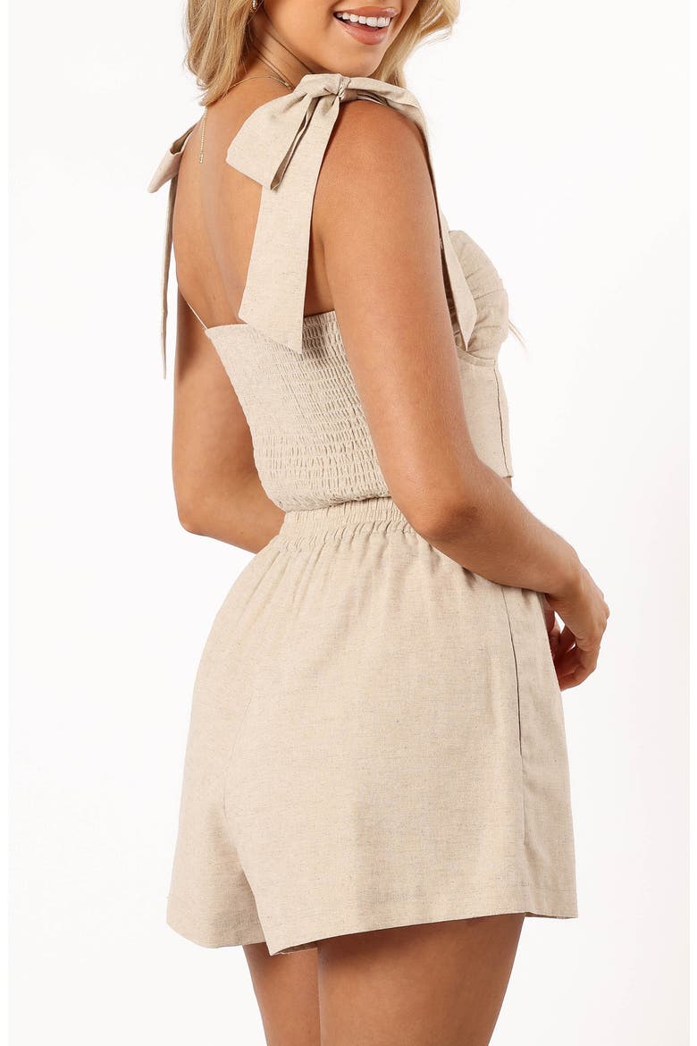 Benji Cotton & Linen Crop Top & Shorts Set, Alternate, color, OATMEAL