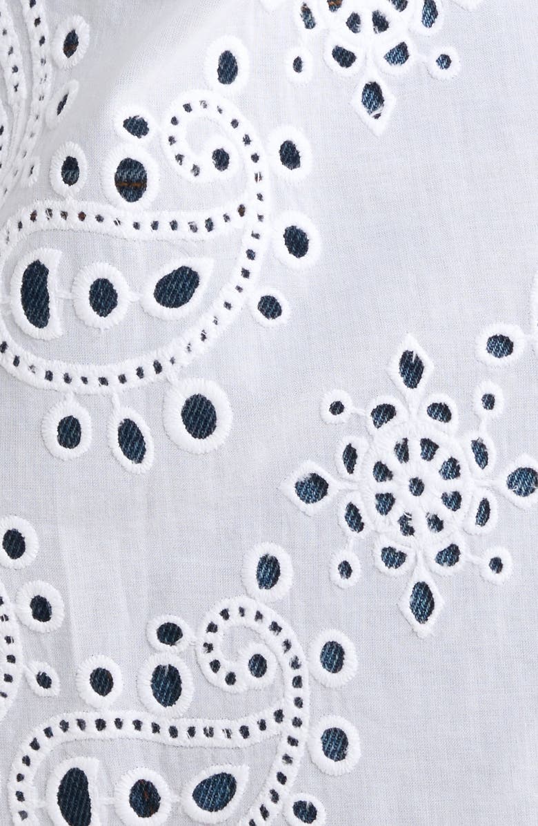 Universal Standard The Anglaise Stretch Poplin Shirt, Alternate, color, White