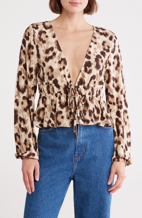 Anna Long Sleeve Tie Front Top