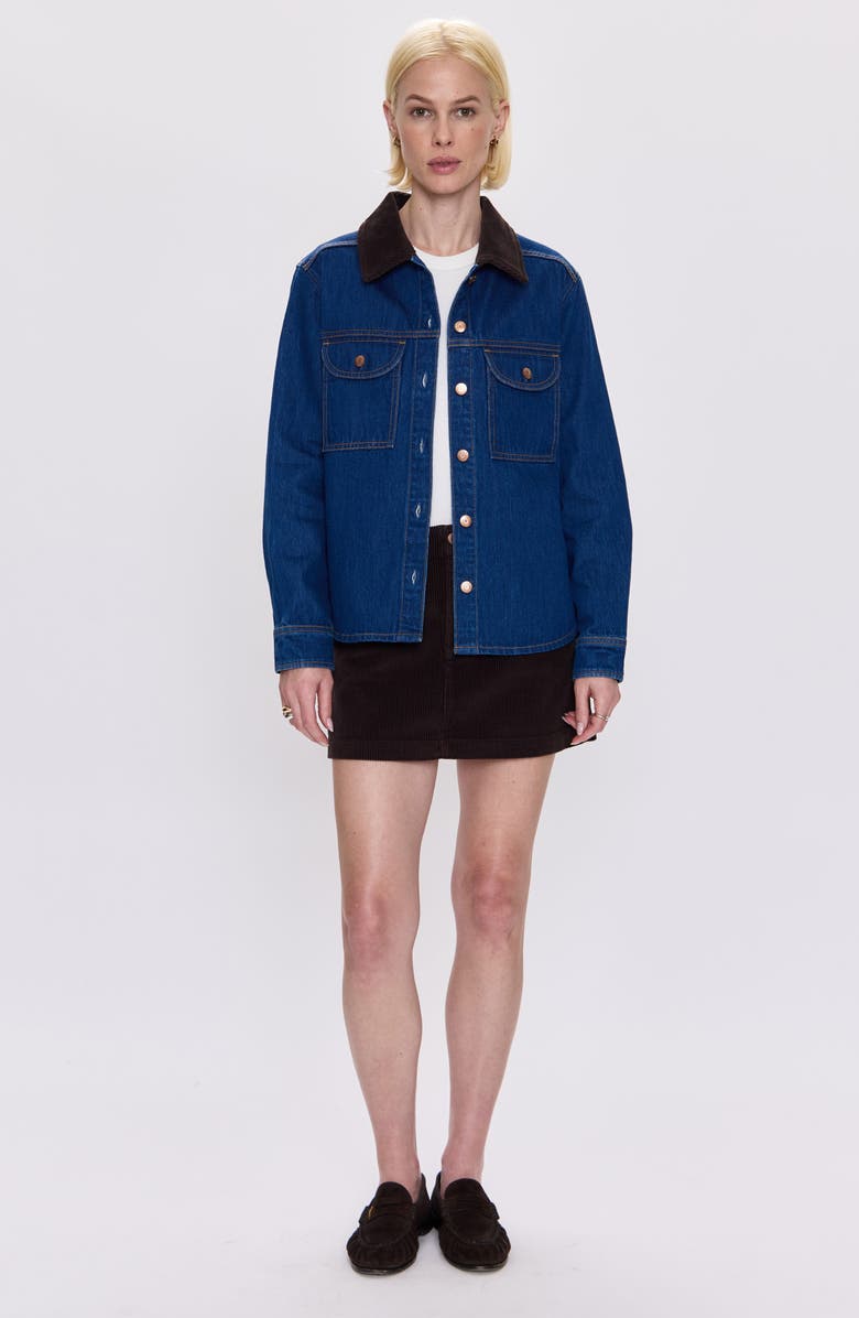 Pistola Uma Corduroy Miniskirt, Alternate, color, Mocha