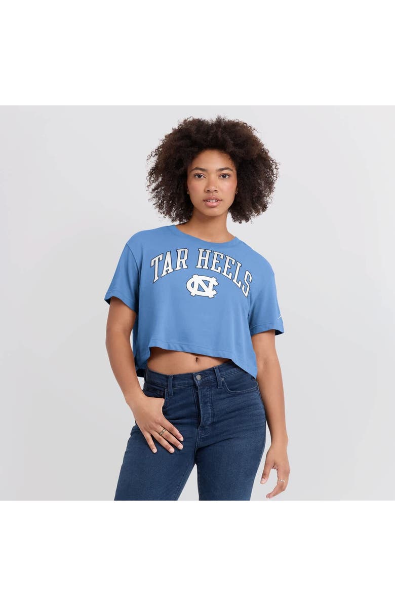 Jordan Brand Women's Jordan Brand Carolina Blue North Carolina Tar Heels Athletic Prep Arch Cropped Performance T-Shirt, Alternate, color, Light Blue