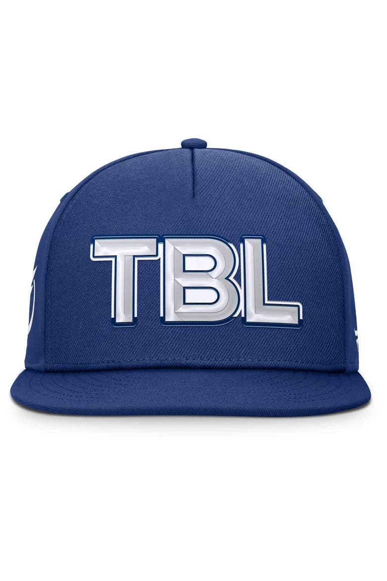 Men's Fanatics Blue Tampa Bay Lightning Authentic Pro Rink Team Code Snapback Hat, Alternate, color, Blue