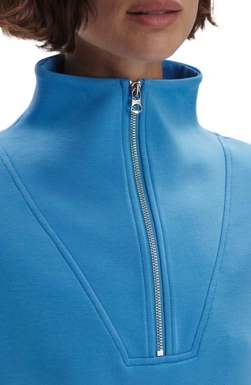 Shop Varley Hawley Half-zip Sweatshirt In Azure Blue