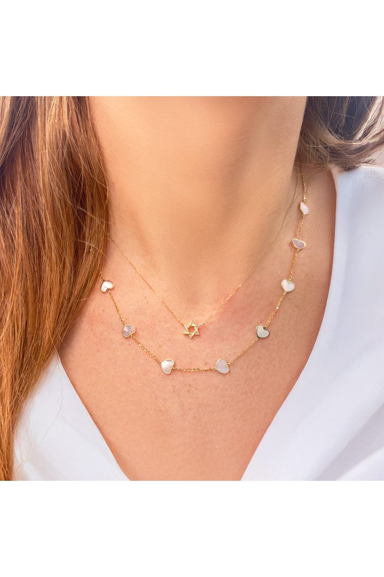 Diamond Star of David Necklace, Alternate, color, Yellow Gold