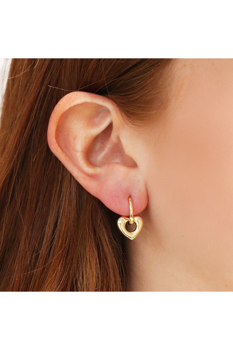 Heart Huggie Hoop Earrings, Alternate, color, Gold-Plated Sterling Silver