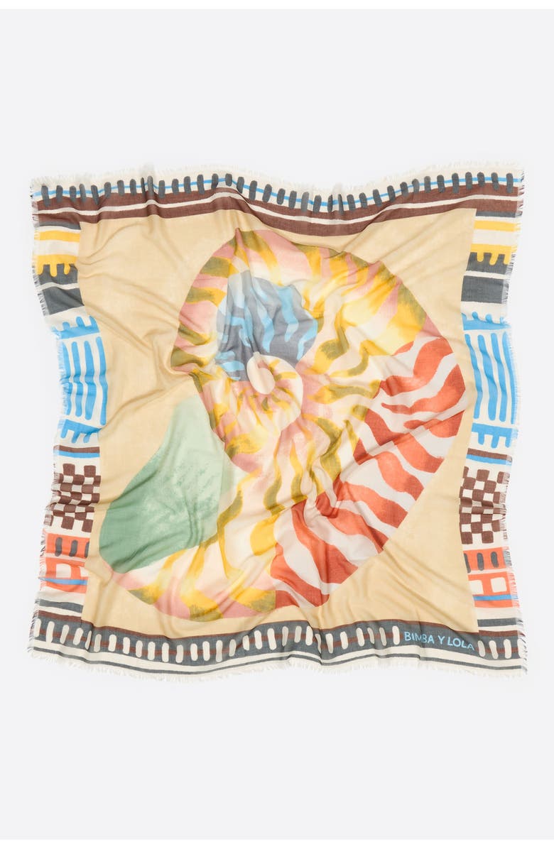 Bimba y Lola Shell Shawl, Alternate, color, Yellow