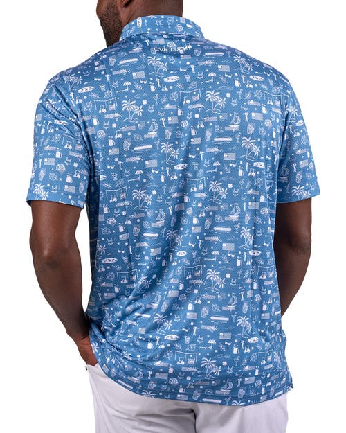 Black Clover Vacation Nation Polo In Blue