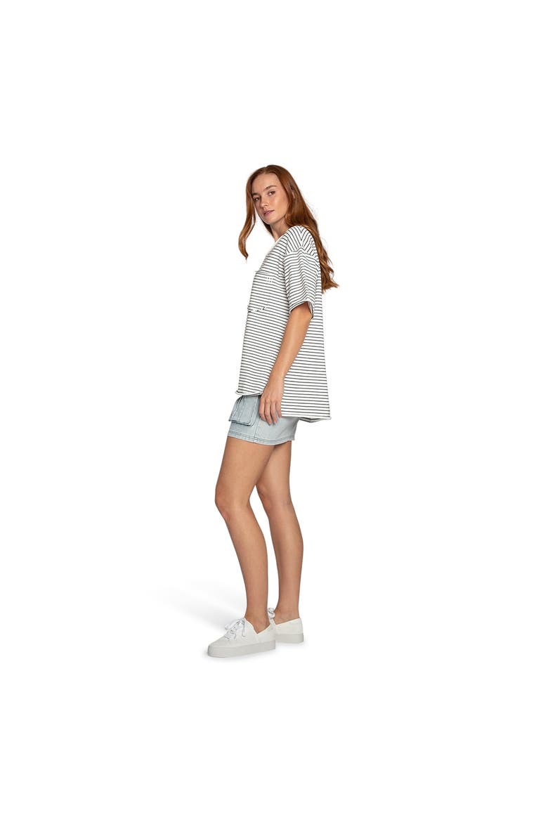 Brave Soul Oversized Striped T-Shirt, Alternate, color, white