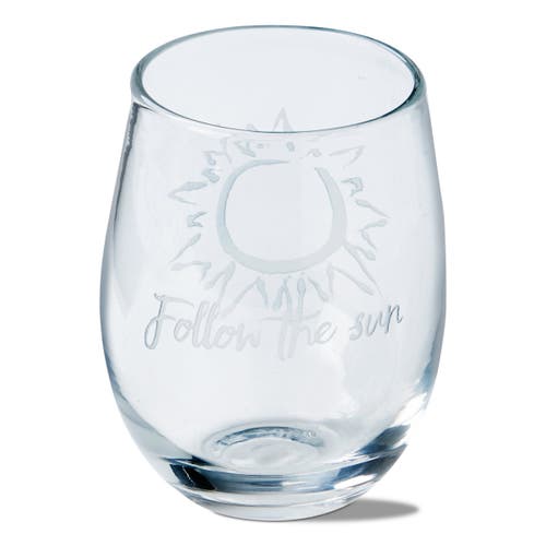 Tag Follow The Sun Etched Clear Glass Stemless Drinkware In Transparent