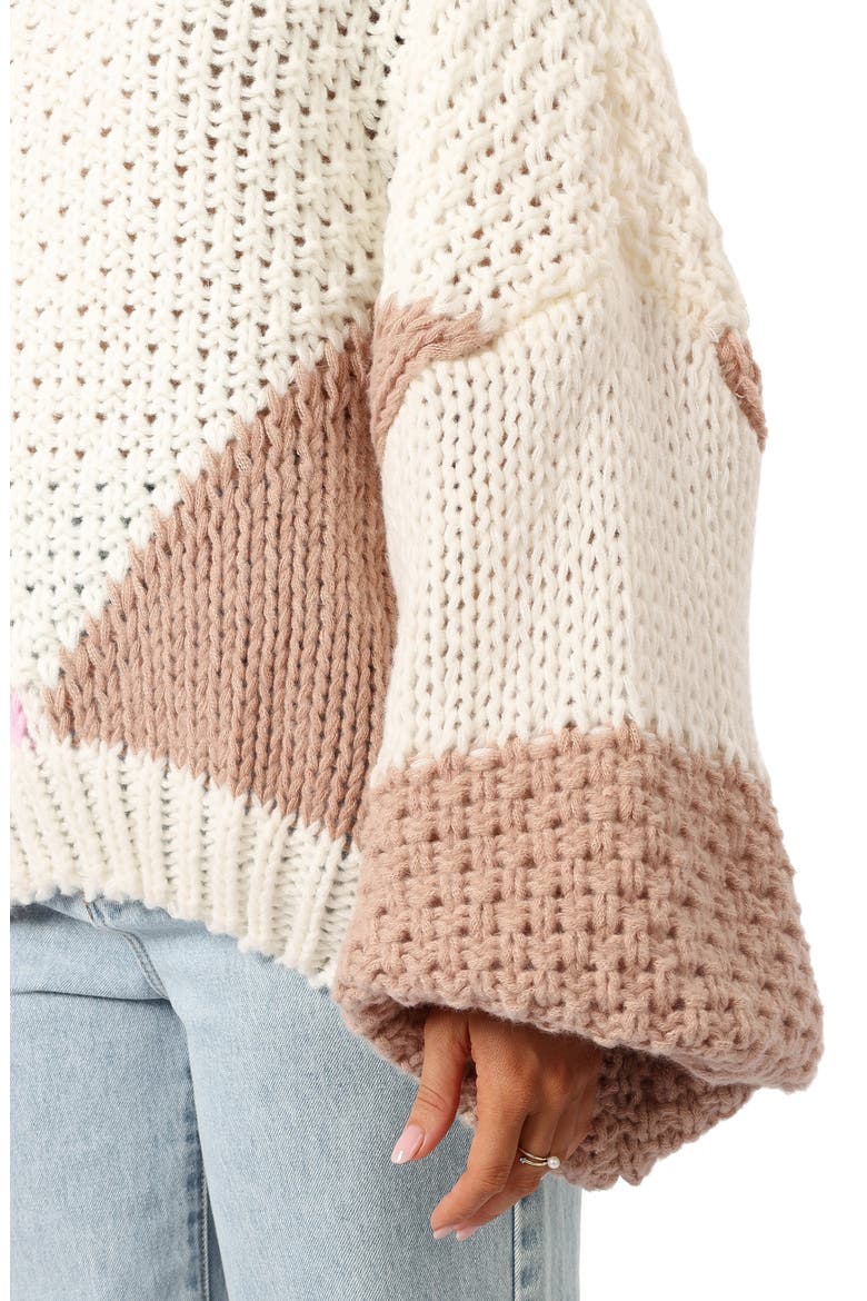 Koda Colorblock Oversize Sweater, Alternate, color, BEIGE MULTI