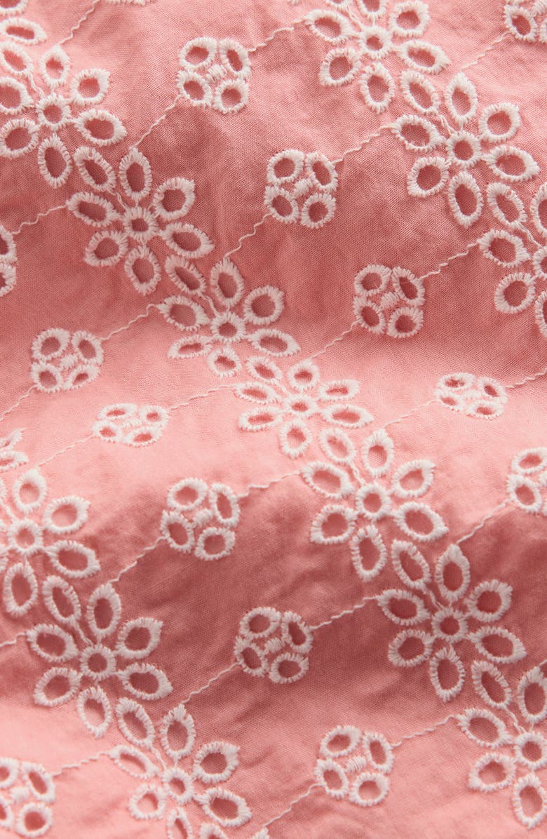 Mini Boden Kids' Floral Embroidered Frill Hem Pants, Alternate, color, Pink Broderie