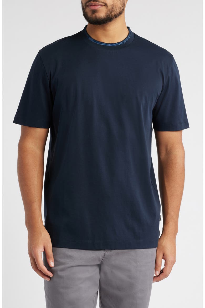 Tessler Tipped Cotton Crewneck T-Shirt, Main, color, DARK BLUE