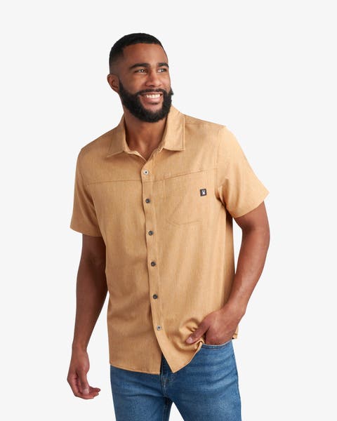 Men Short Sleeve Mini Stripe