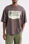 PLAY PALM ANGELS Oversize Box Logo Graphic T-Shirt
