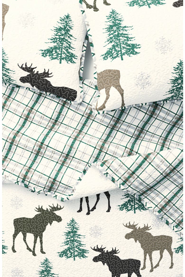 Lodge Quilt Set, Alternate, color, MOOSE - CHOCOLATE