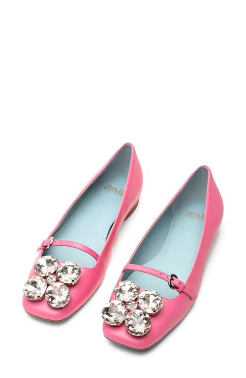 Frances Valentine Josephine Crystal Embellished Flat In Pink