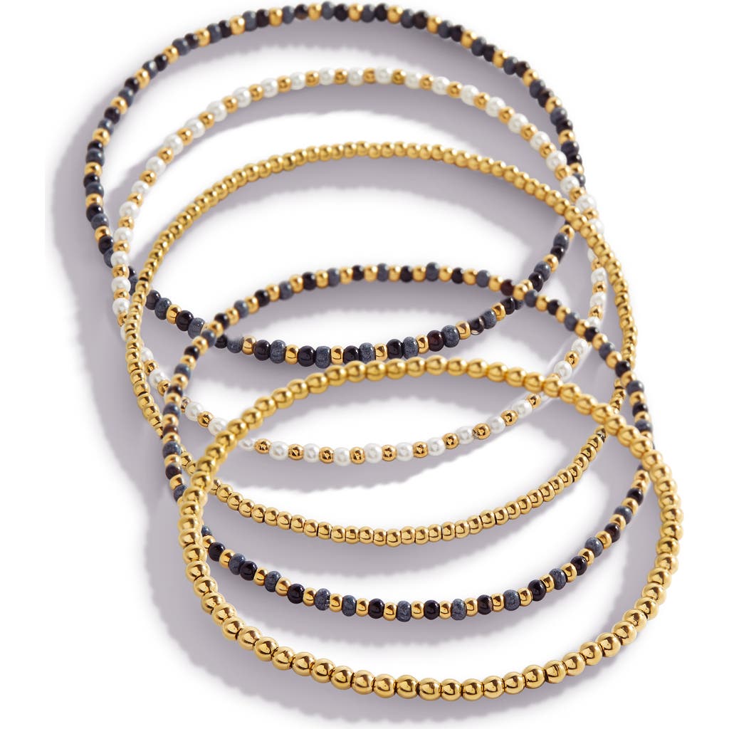 Mint & Lily Weather The Storm Beaded Stacking Set Bracelet In Gold