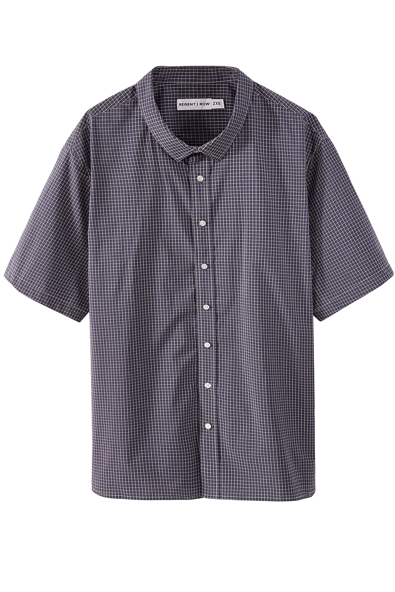 Men’s Big and Tall Stanton Shirt ,Tailored Fit short Sleeves, Performance Fabric & Ventilated Armholes, Alternate, color, black-and-white-check
