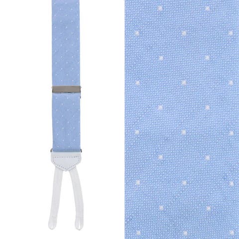 Churchill Chambray Polka Dot Linen Blend Formal End Suspenders (Braces)
