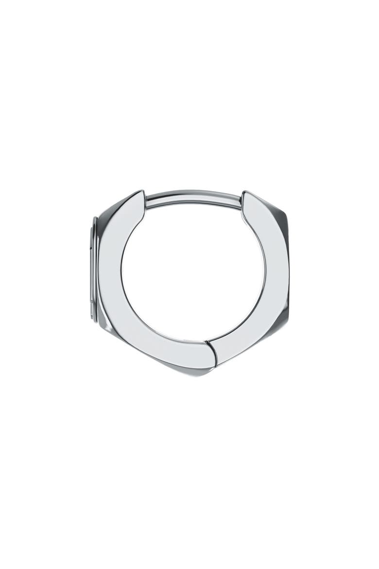 Logo Single Hoop Earring, Alternate, color, SILVER