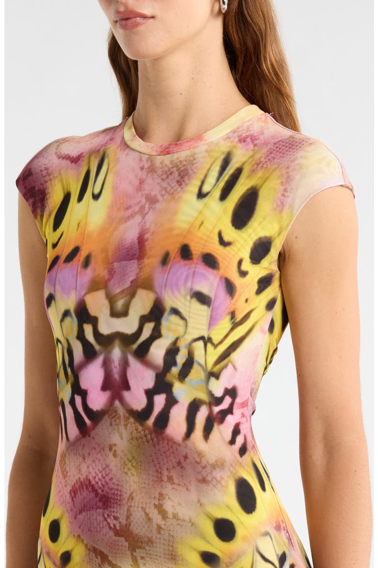 Mylo Print Maxi Dress, Alternate, color, MAUVE BUTTERFLY