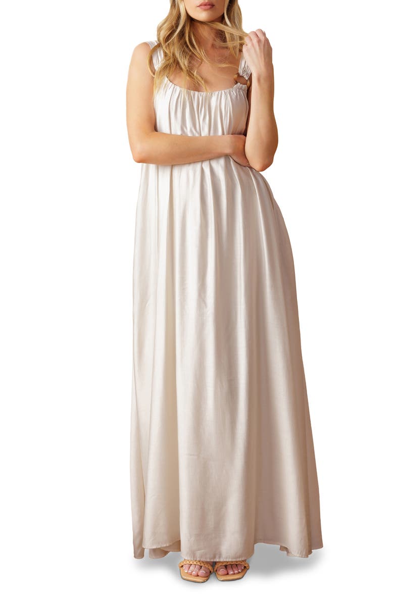 FLYING TOMATO Solid Maxi Sundress, Main, color,