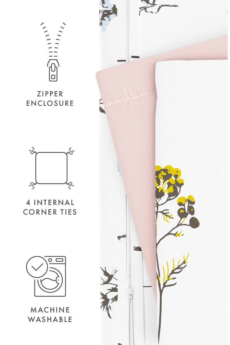 IENJOY HOME Premium Ultra Soft Wild Flower Pattern 3-Piece Reversible Duvet Cover Set, Alternate, color, PINK
