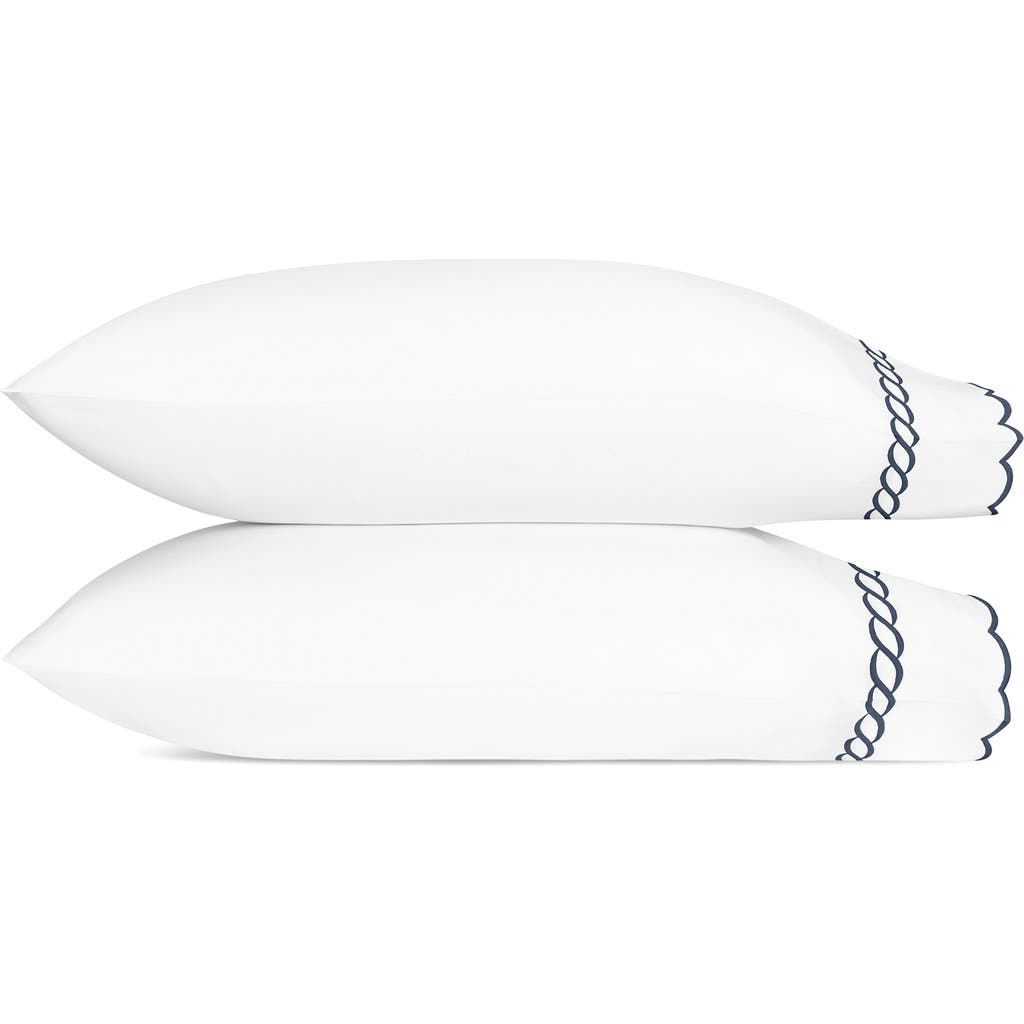 MATOUK MATOUK CLASSIC CHAIN SCALLOP SET OF 2 600 THREAD COUNT PILLOWCASES