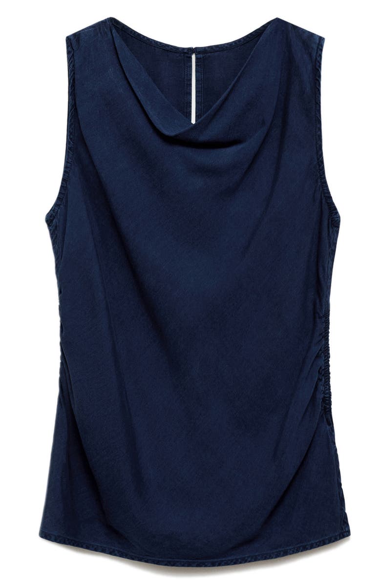 MANGO Cowl Neck Sleeveless Denim Maternity Shirt, Alternate, color,