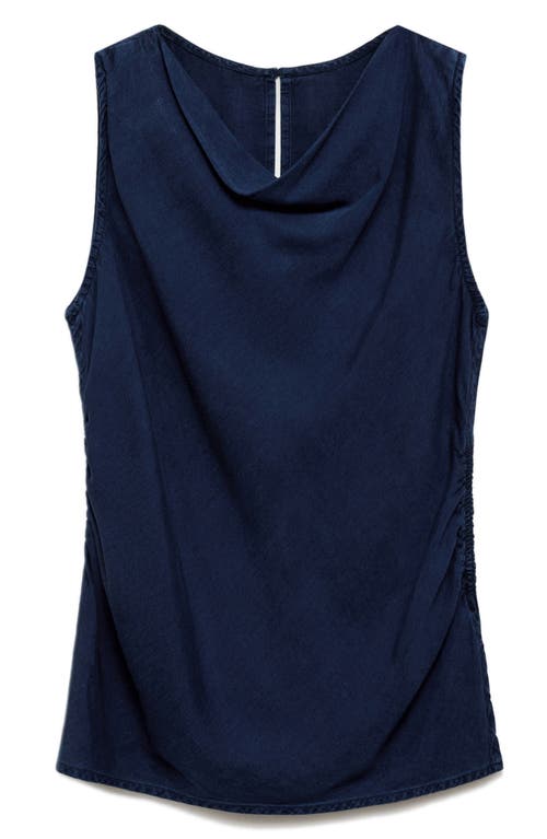 Mango Cowl Neck Sleeveless Denim Maternity Shirt In Blue