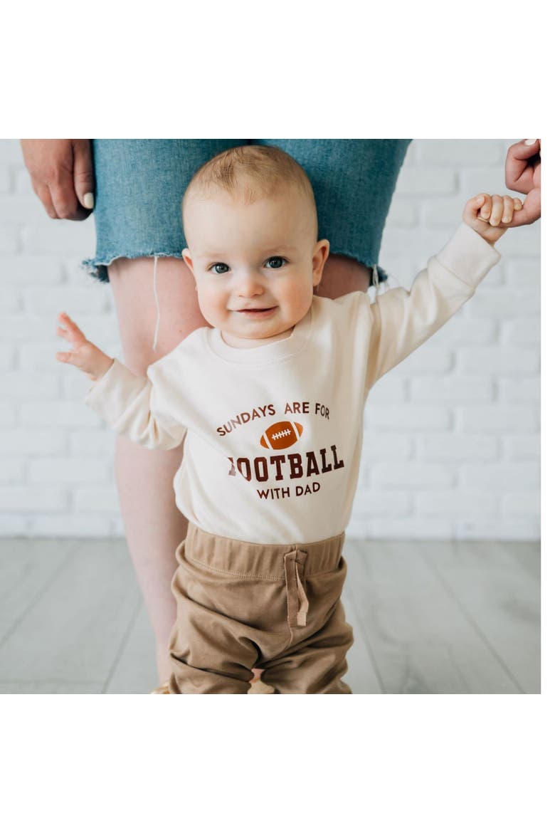 Sundays Are For Football With Dad Long Sleeve Romper, Alternate, color, Natural Heather