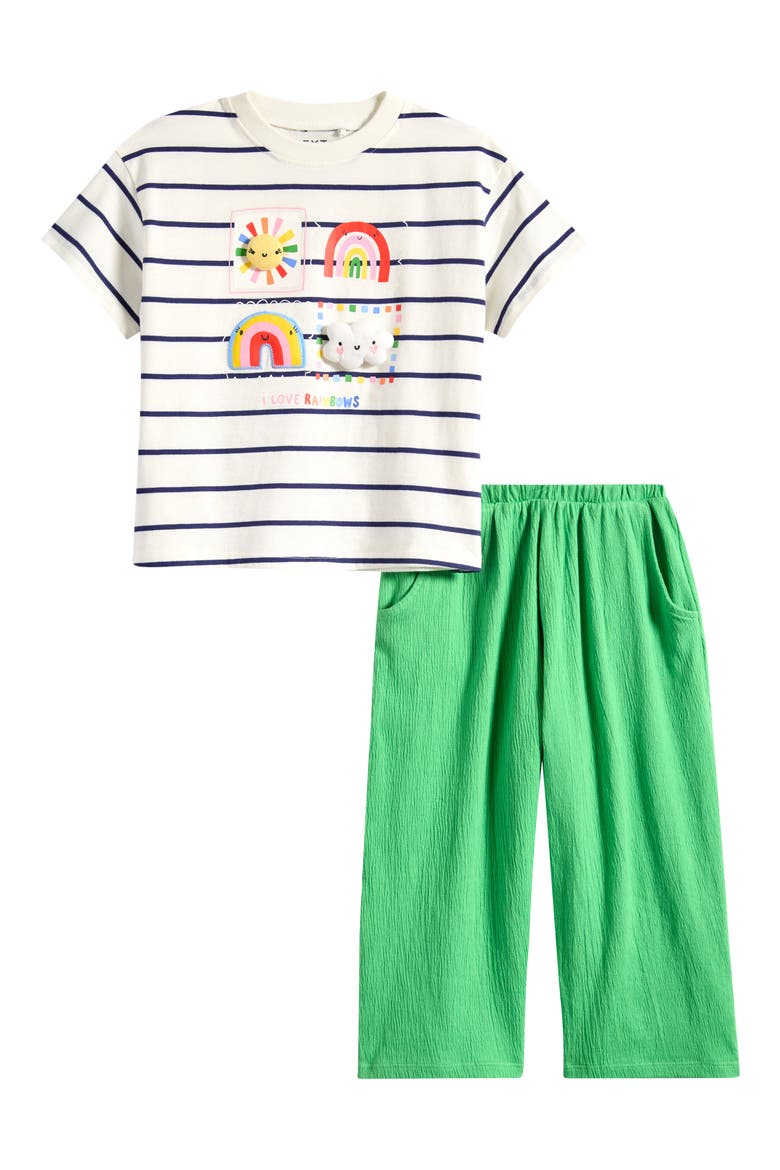 Kids' Graphic T-Shirt & Pants Set, Main, color, GREEN