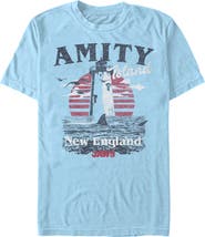 Jaws Men's Amity Island Tourist Lighthouse Short Sleeve Graphic T-Shirt