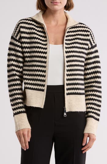 RDI Stripe Zip Front Crop Cardigan | Nordstromrack