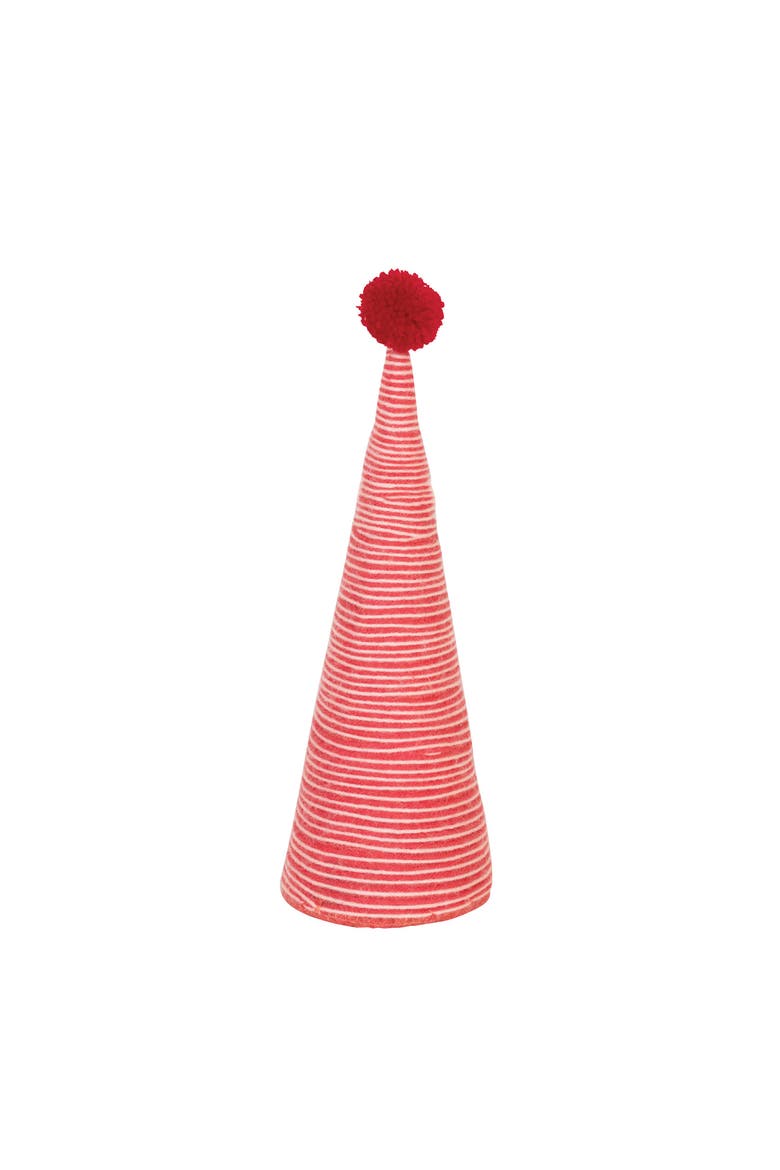 Wool Yarn Wrapped Tree with Pom Pom, Main, color, Red