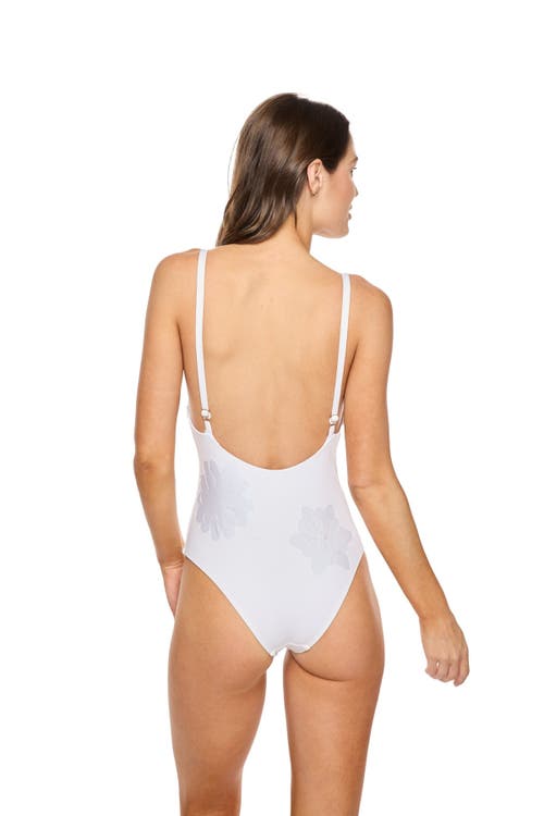 Tabacaru Catherine Floral Applique One-piece Swimsuit In White