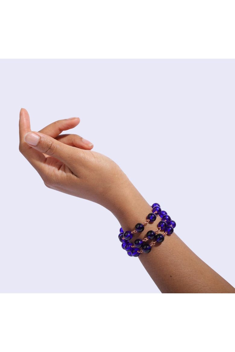 Azule Cat-Eye Glass Bead Bracelet, Alternate, color, Blue