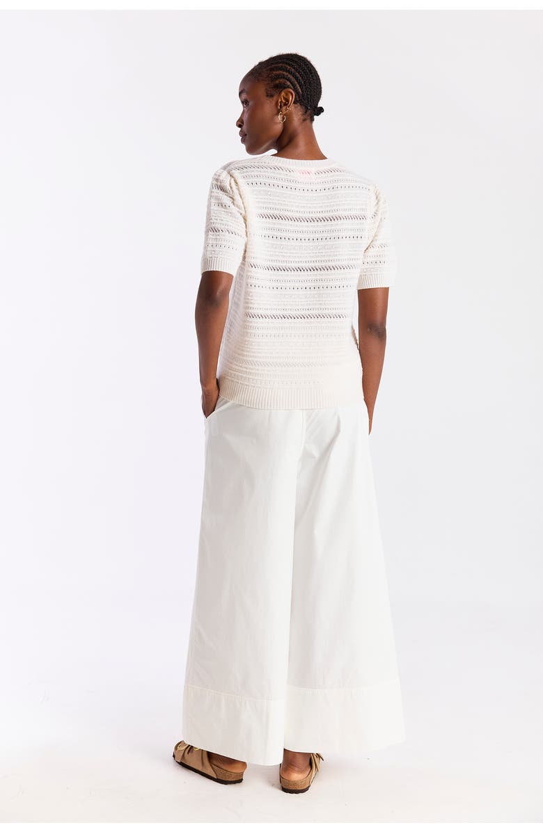 Brodie Pure Cashmere Textured Taylor 100% Cashmere Top, Alternate, color, Organic White